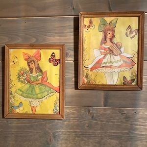 Vintage Garden fairies artwork